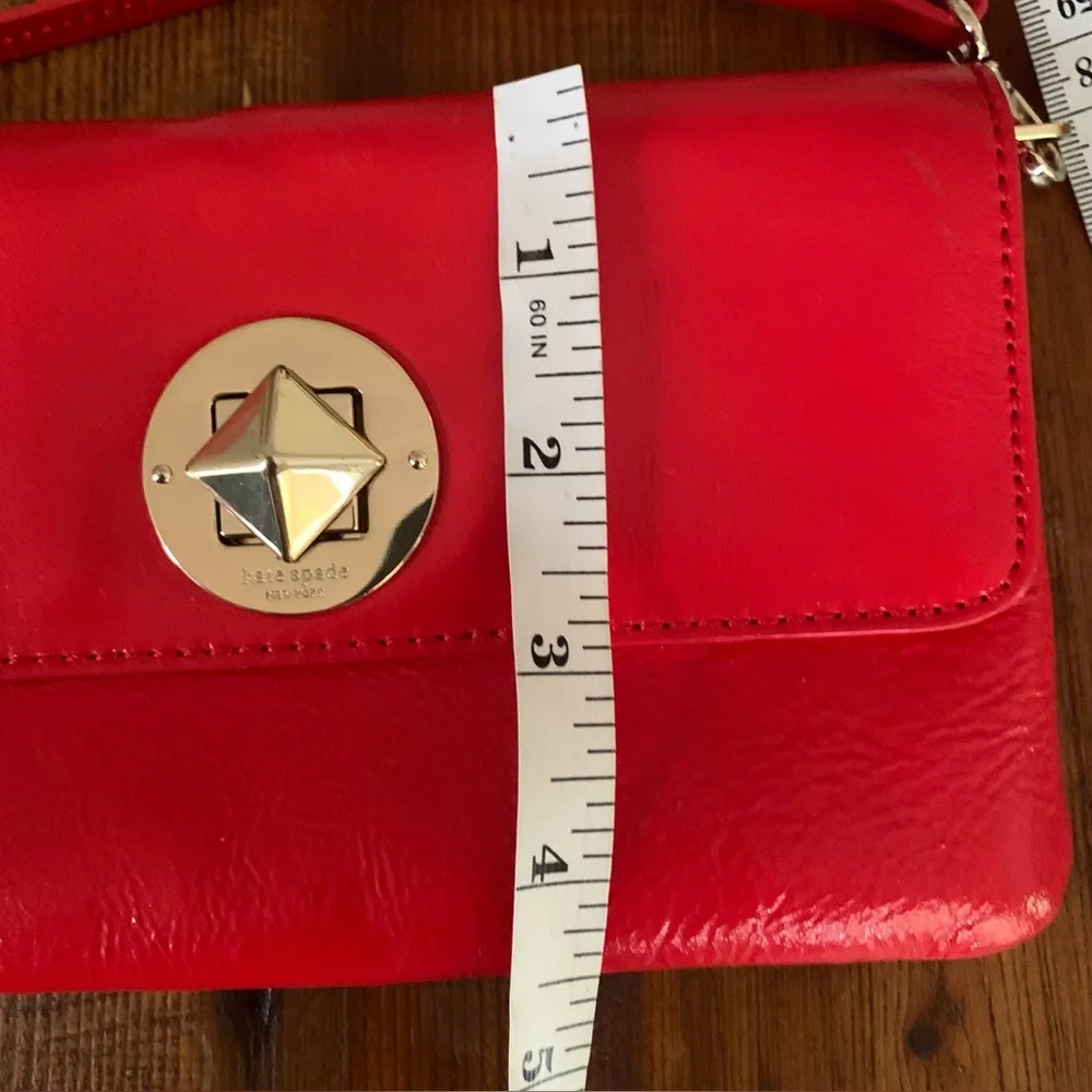 Kate Spade Red Fanfare Missy Patent Leather Clutch Crossbody Bag